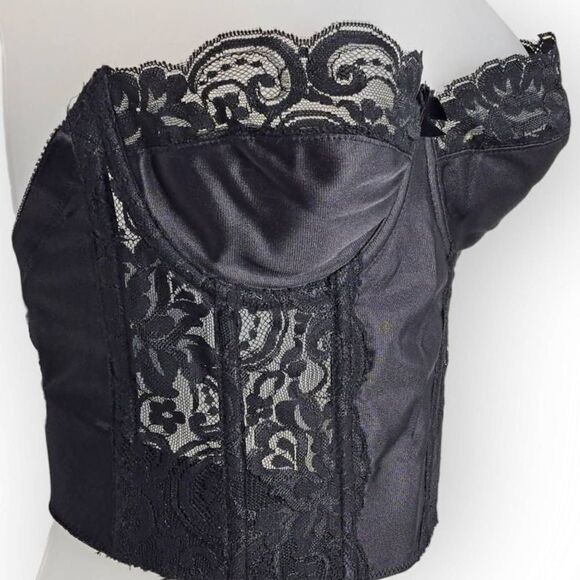 Victoria's Secret Vintage Gold Label Bustier Corset Bra in Black size 36 C - Picture 3 of 9
